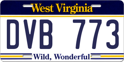 WV license plate DVB773