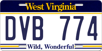 WV license plate DVB774