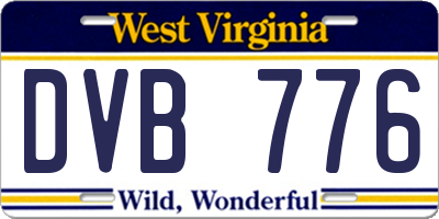WV license plate DVB776