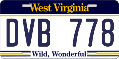 WV license plate DVB778