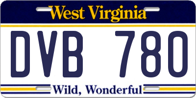 WV license plate DVB780