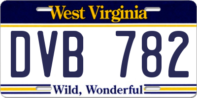 WV license plate DVB782