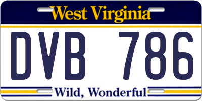 WV license plate DVB786