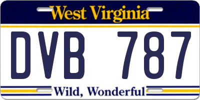 WV license plate DVB787