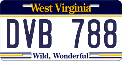 WV license plate DVB788