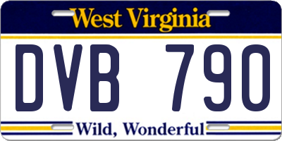 WV license plate DVB790