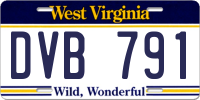 WV license plate DVB791