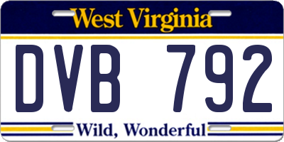 WV license plate DVB792