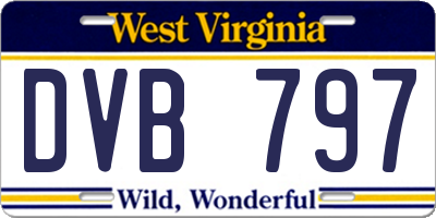 WV license plate DVB797