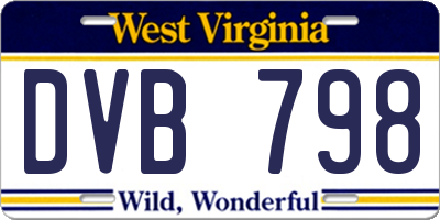 WV license plate DVB798