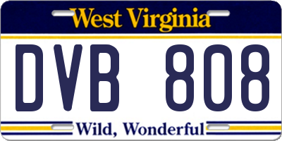WV license plate DVB808