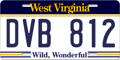 WV license plate DVB812