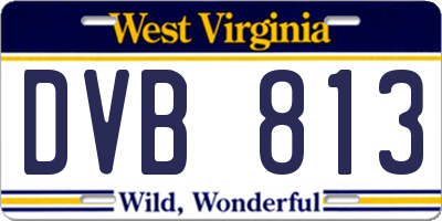 WV license plate DVB813