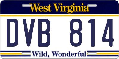 WV license plate DVB814