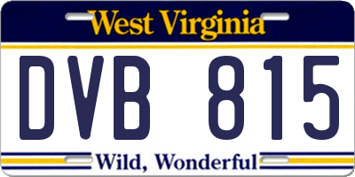 WV license plate DVB815