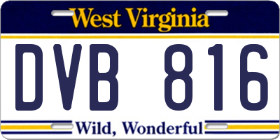WV license plate DVB816