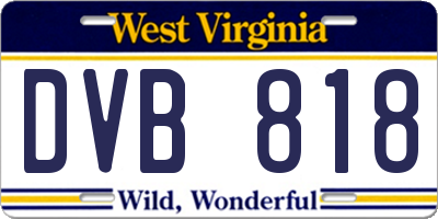 WV license plate DVB818