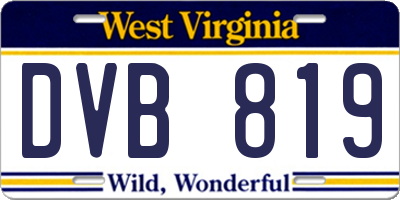 WV license plate DVB819