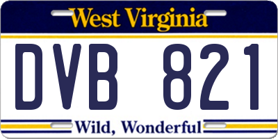 WV license plate DVB821