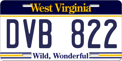 WV license plate DVB822