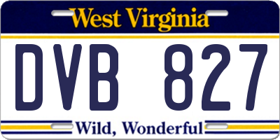 WV license plate DVB827