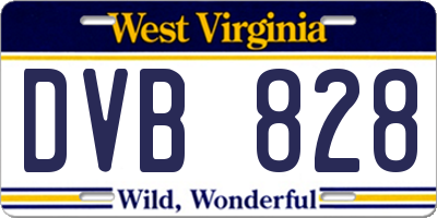 WV license plate DVB828