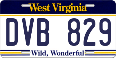 WV license plate DVB829