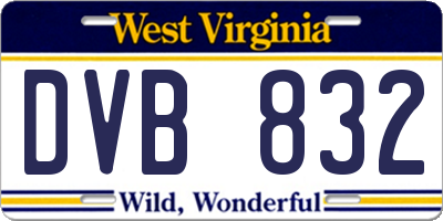 WV license plate DVB832