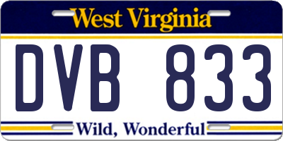 WV license plate DVB833