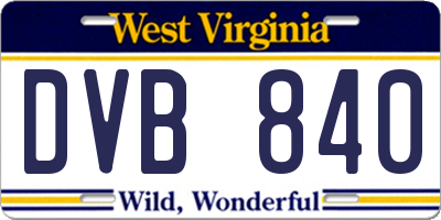 WV license plate DVB840