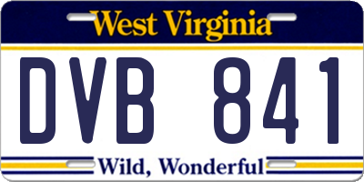 WV license plate DVB841