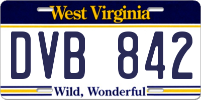 WV license plate DVB842