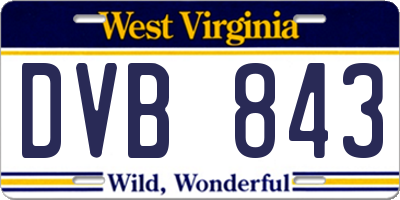 WV license plate DVB843