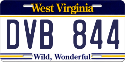 WV license plate DVB844