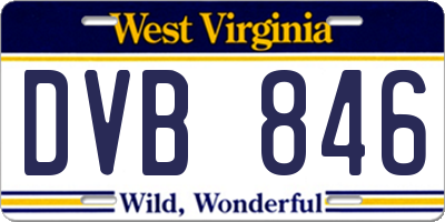 WV license plate DVB846