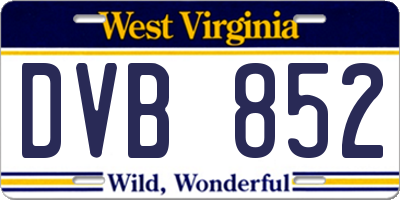 WV license plate DVB852