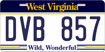WV license plate DVB857