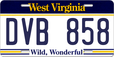 WV license plate DVB858