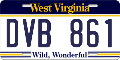 WV license plate DVB861