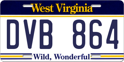 WV license plate DVB864