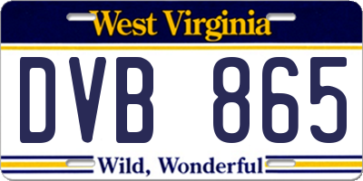 WV license plate DVB865