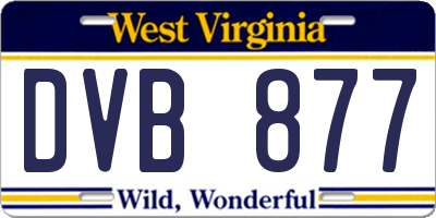 WV license plate DVB877