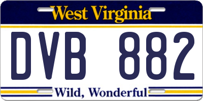 WV license plate DVB882