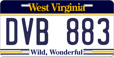 WV license plate DVB883