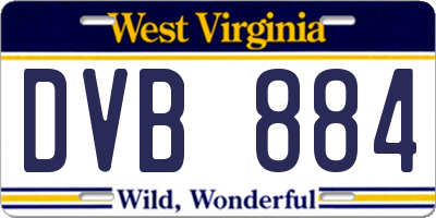 WV license plate DVB884