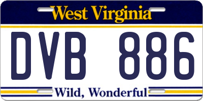 WV license plate DVB886
