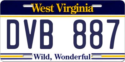 WV license plate DVB887
