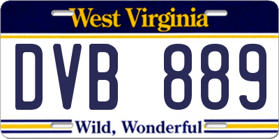 WV license plate DVB889
