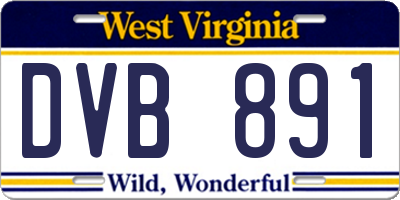 WV license plate DVB891