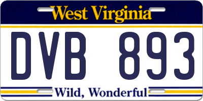 WV license plate DVB893